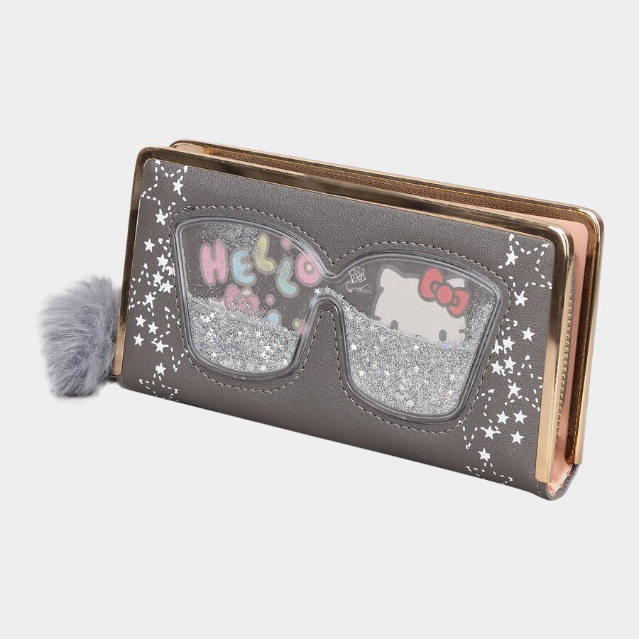 Women's Grey Polyurethane Hand Pouch, , large image number null