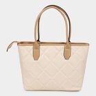 Women's Beige Polyurethane Tote Bag, , small image number null