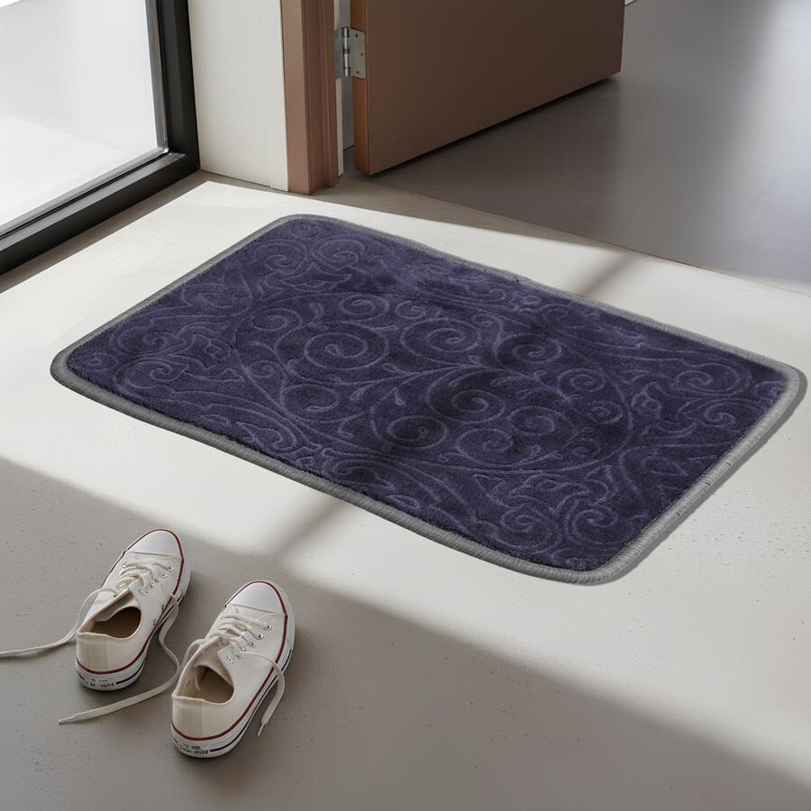 Anti-Skid Grey Polyester Door Mat, , large