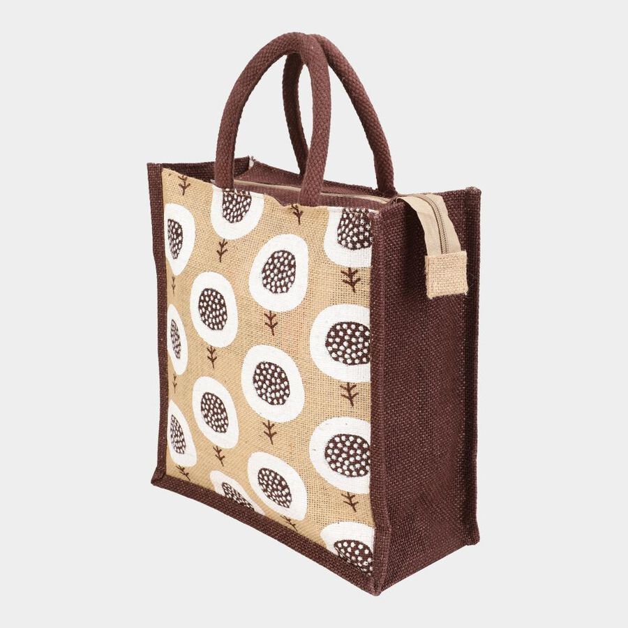 Brown JuteLunch Bag, , large