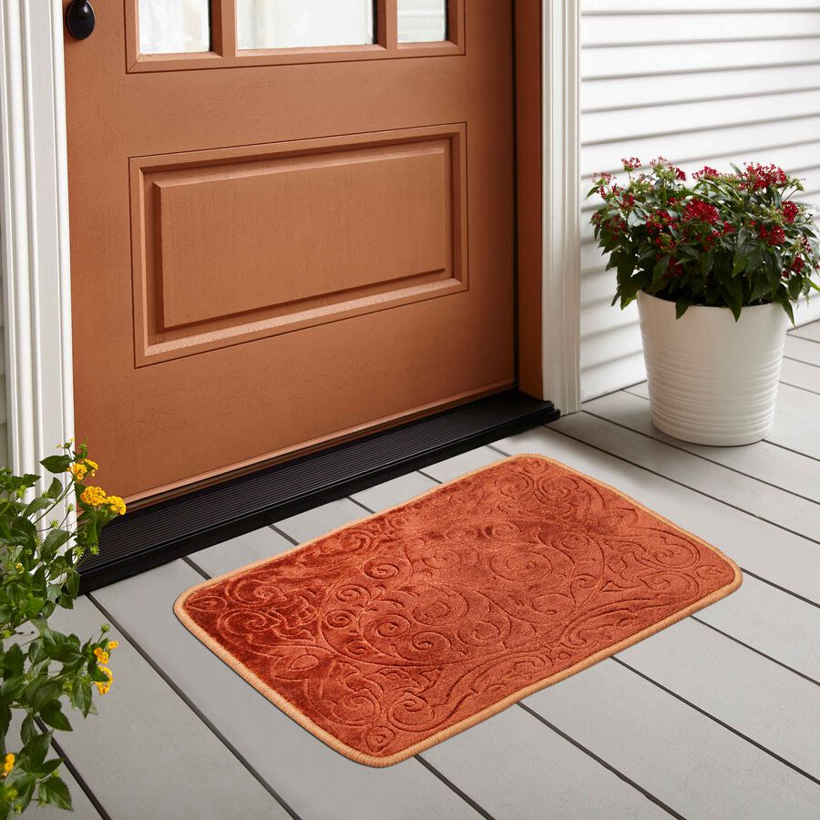 Anti-Skid Brown Polyester Door Mat, , large image number null