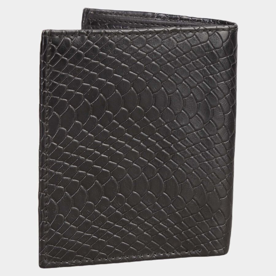 Men's Black Polyurethane Wallet, , large image number null