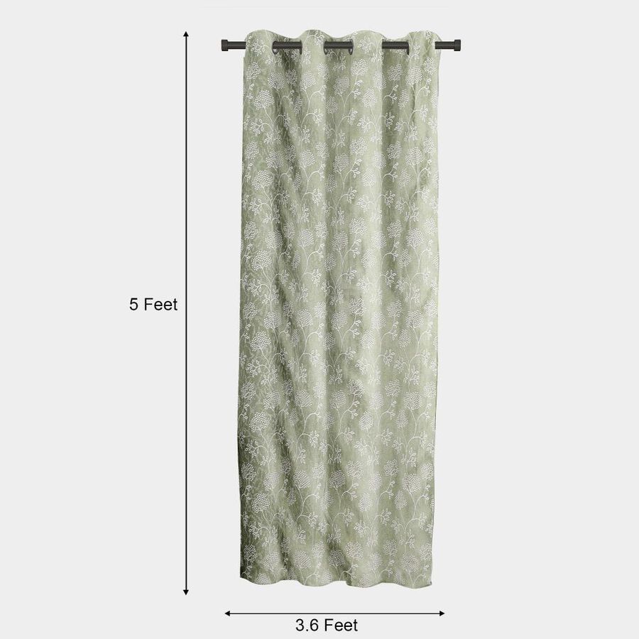 5ft. Bedroom Light Sage Green Printed Eyelet Curtains, , large image number null