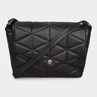 Women Black Polyurethane Handbag, , small image number null