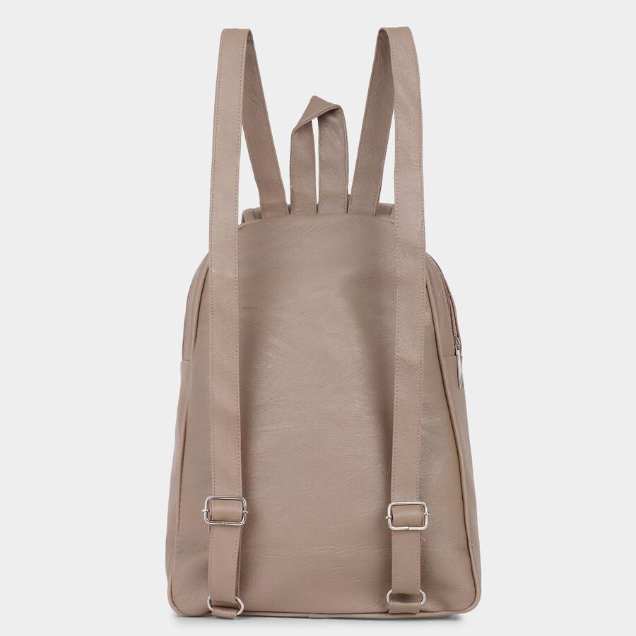 Women's Beige Polyurethane Backpack, , large image number null