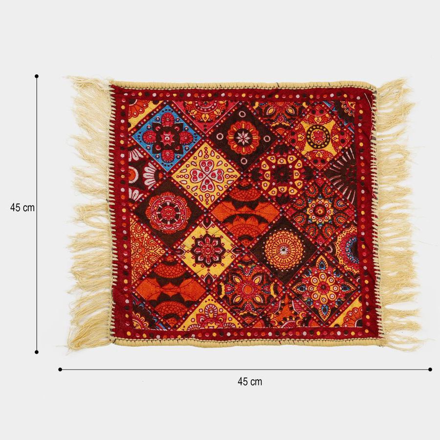 Maroon Polyester Pooja Mat , , large