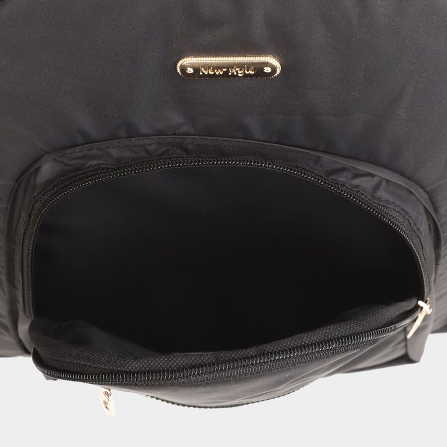 Women's Black Fabric Backpack, , large image number null