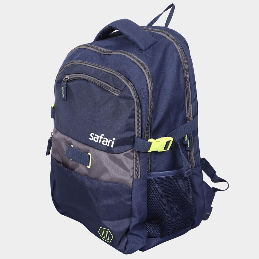 Dark Blue Polyester Backpack with Laptop Compartment, 30 L (Approx), , large image number null