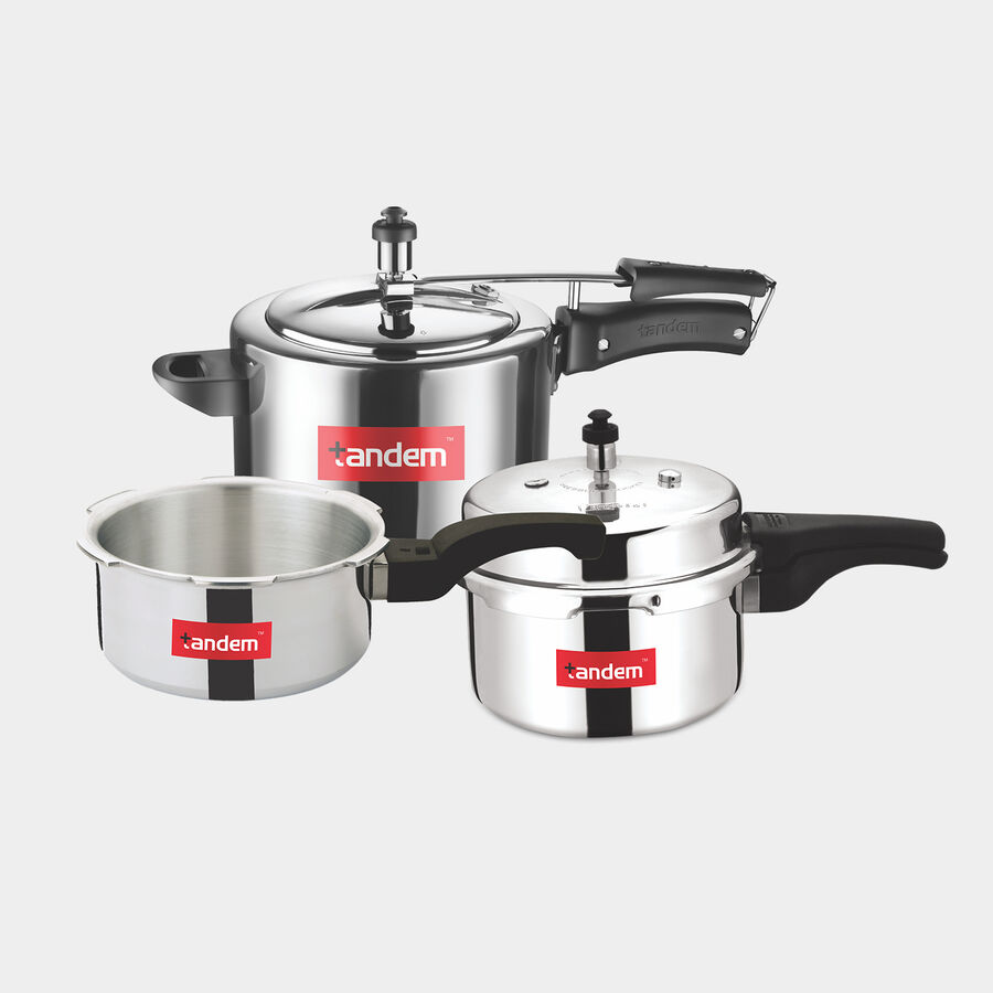 2 + 3 + 5 L Pressure Cooker, Aluminium, , large image number null