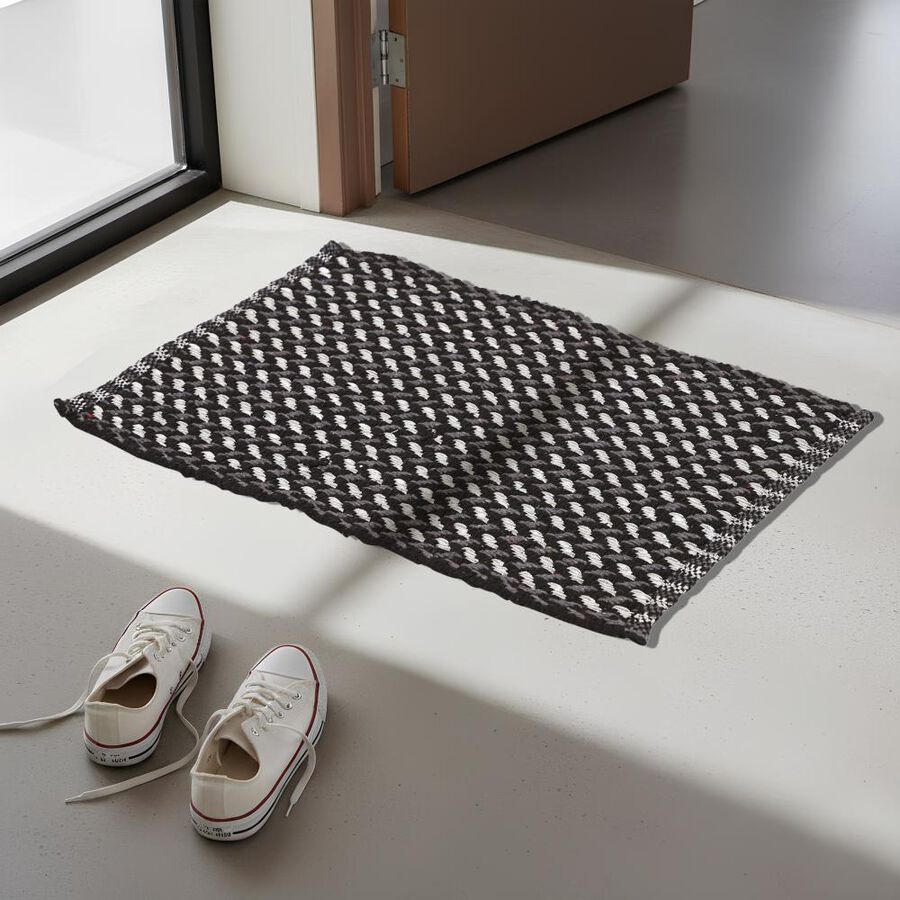 Grey Cotton Blend Rugs, , large image number null