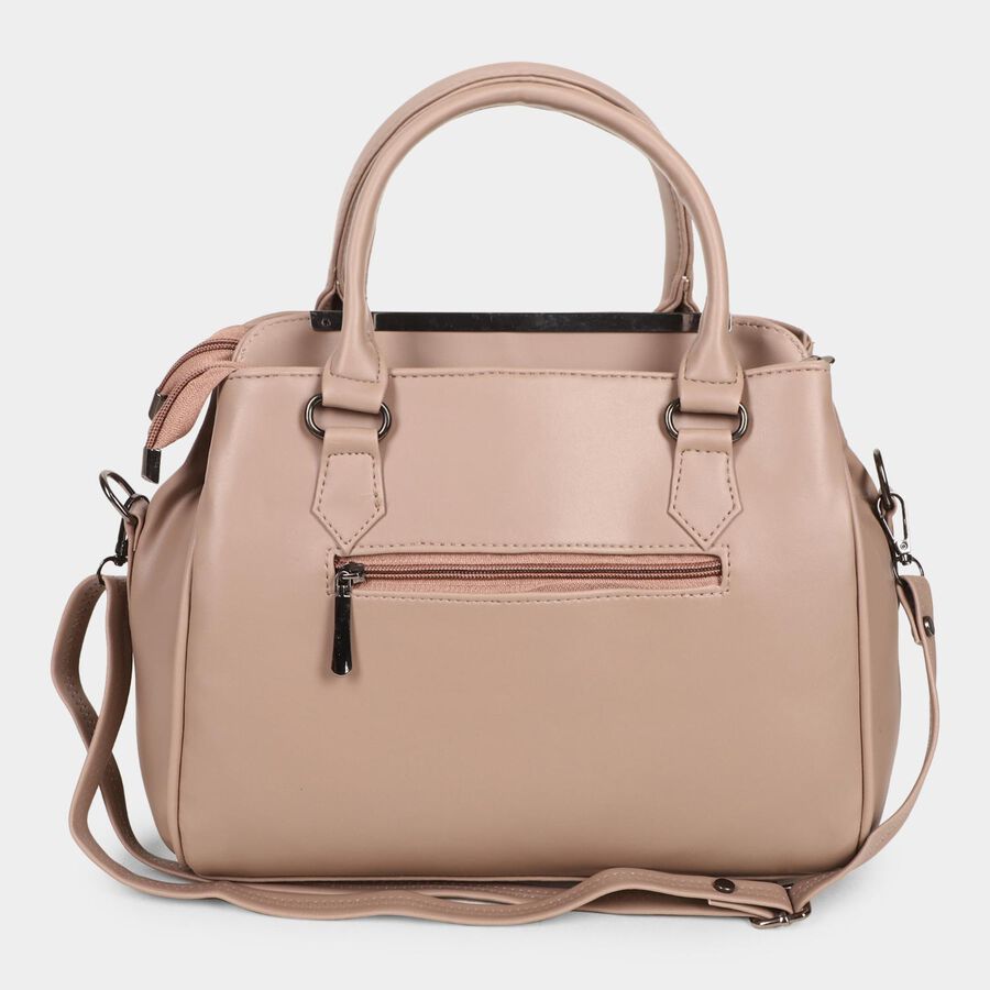 Women's Peach Polyurethane Tote Bag, , large image number null