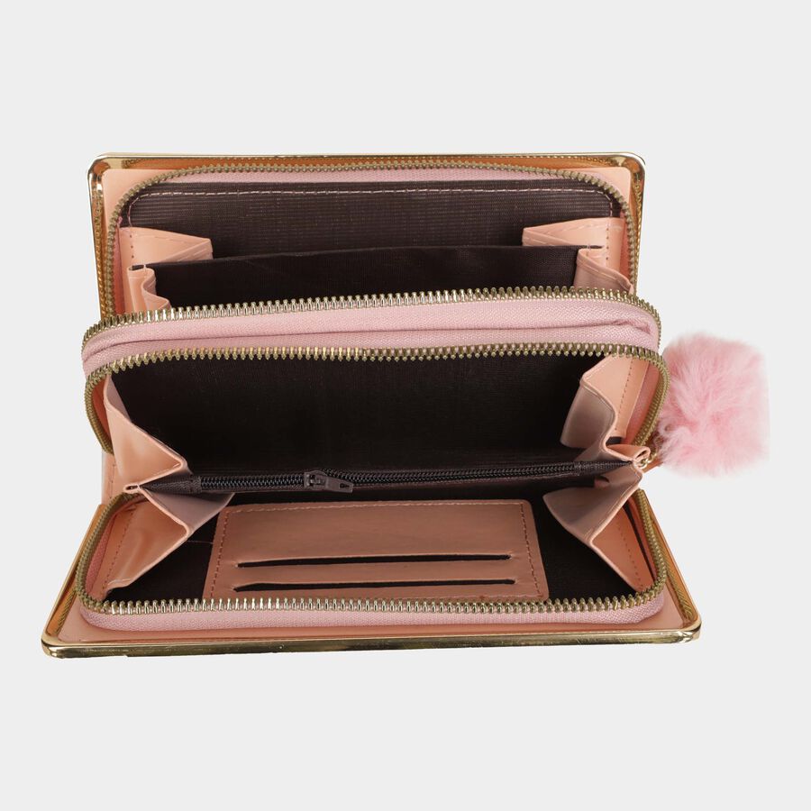Women's Polyurethane Zipper Hand Pouch, , large image number null
