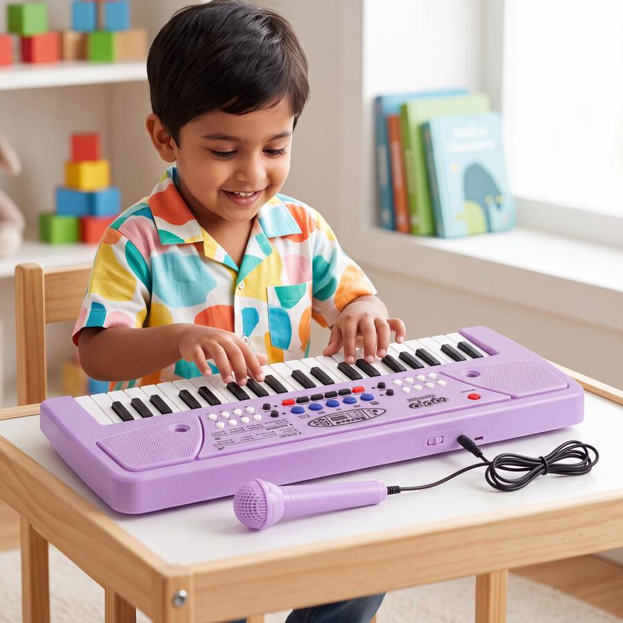 Gooyo Electronic Keyboard with Microphone (Plastic), , large