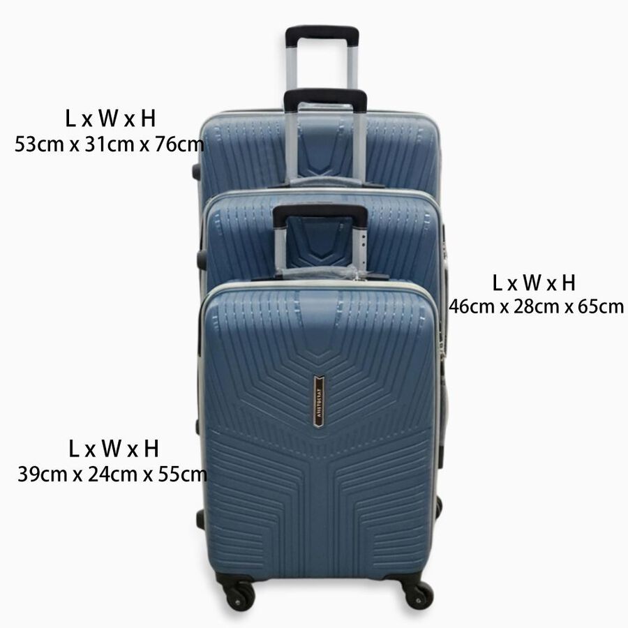 4-Wheel Polypropylene Hard Case Trolley, Set of 3, , large