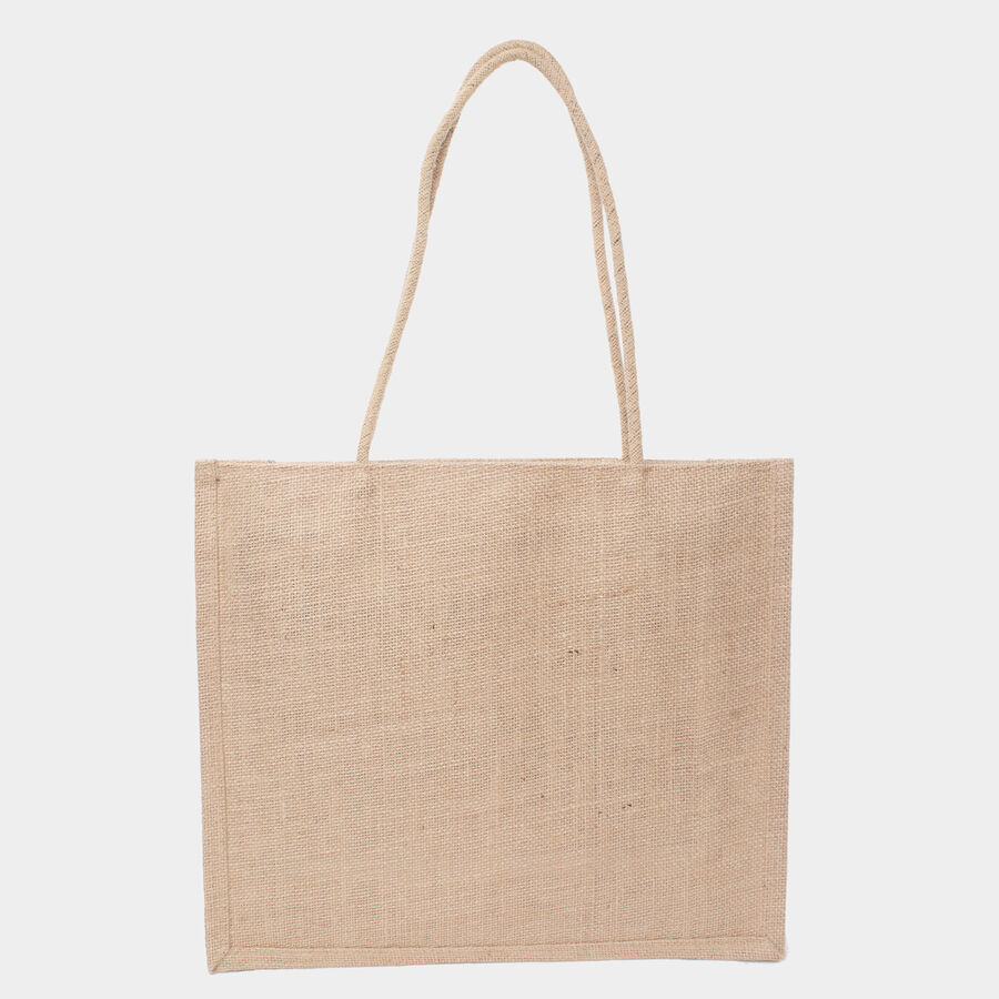 Women's Beige Jute Tote Bag, , large image number null