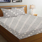 Grey Geometric Printed Double Bedsheet, , small image number null