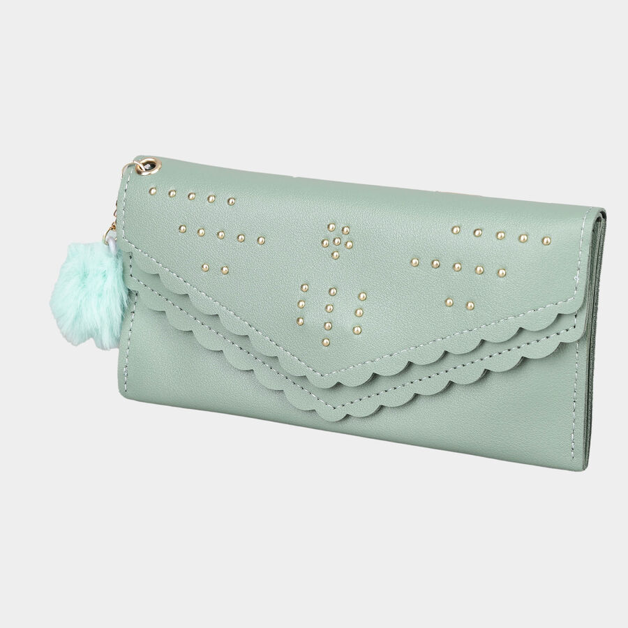 Women's Polyurethane Envelope/Zipper Hand Pouch, , large image number null
