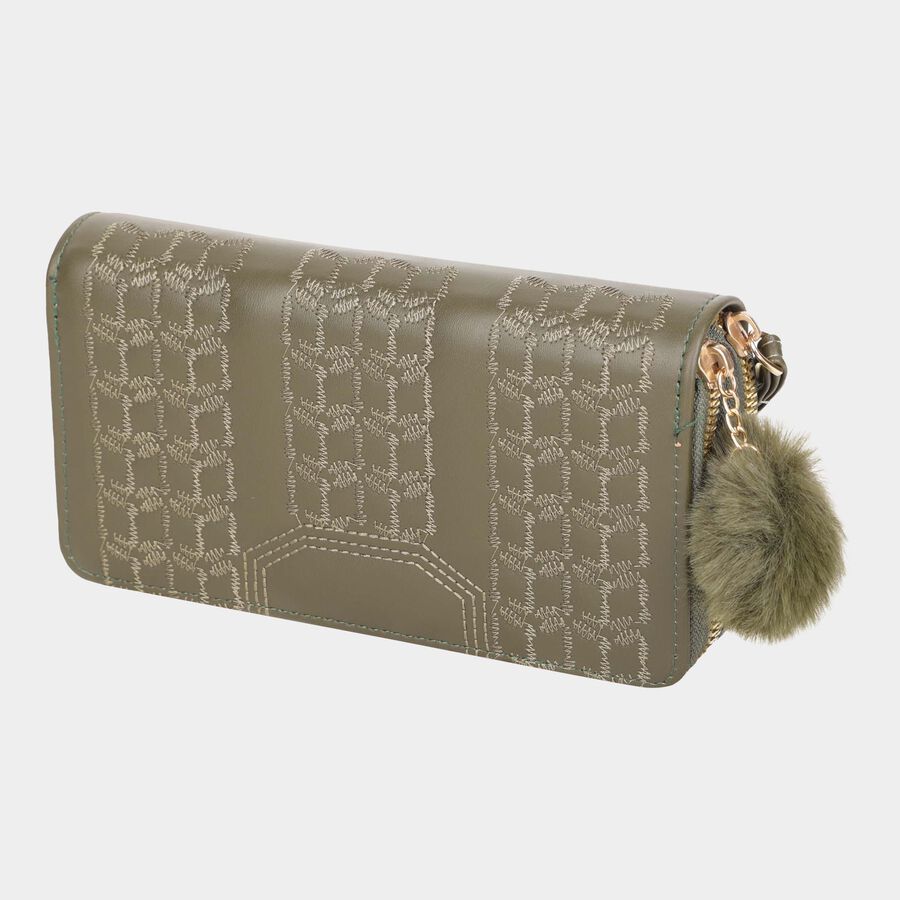 Women's Polyurethane Zipper Hand Pouch, , large image number null