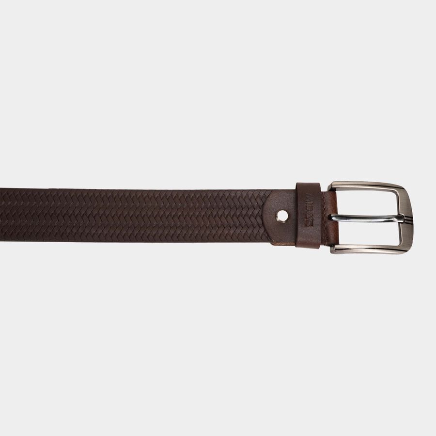 Men's Brown Leather Casual Belt, , large image number null