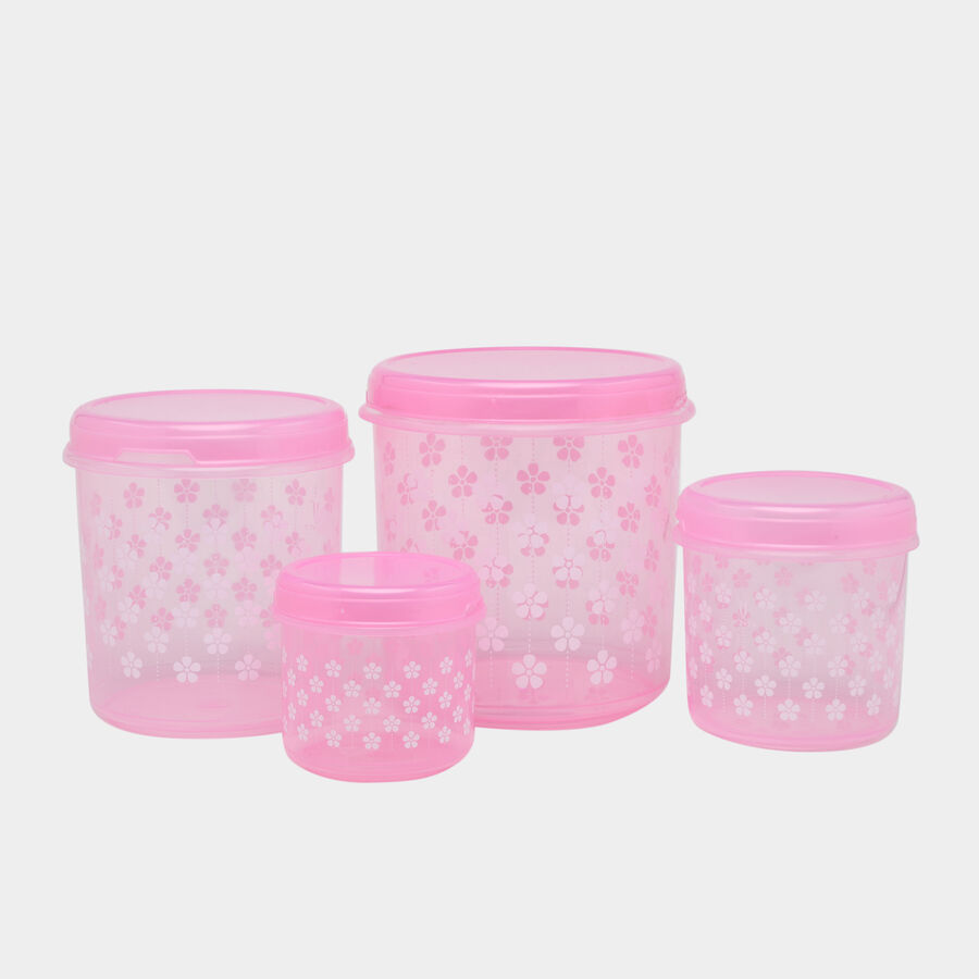 Air-Tight Plastic Container, Set of 4 - 250 ml | 500 ml | 1 L | 2 L, , large image number null