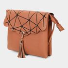 Women's Tan Polyurethane Sling Bag, , small image number null