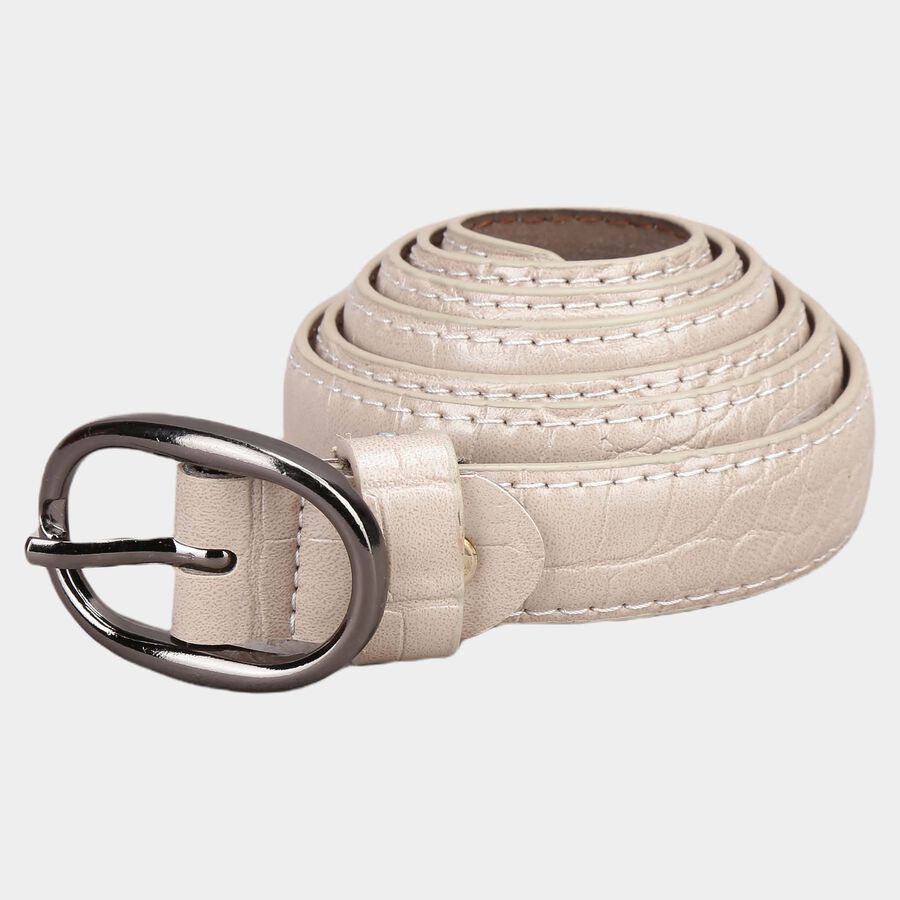 Women's Beige Polyurethane Belt, , large image number null