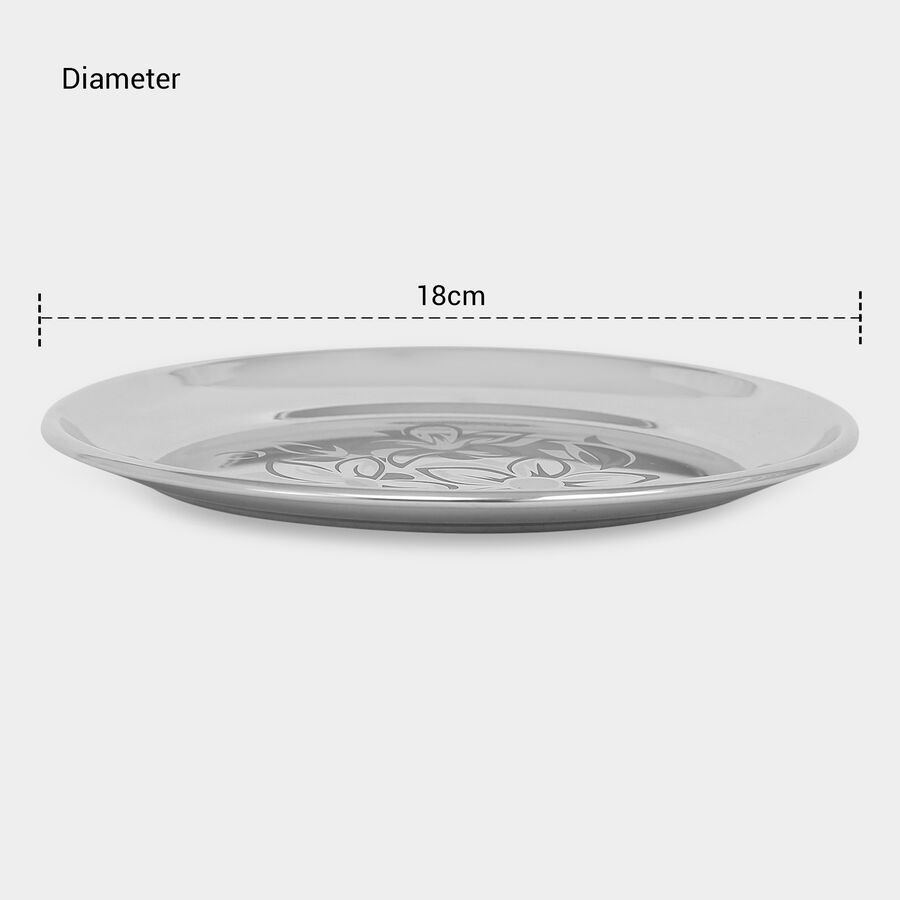 Stainless Steel Half Plate (Thali) - 18cm, , large image number null