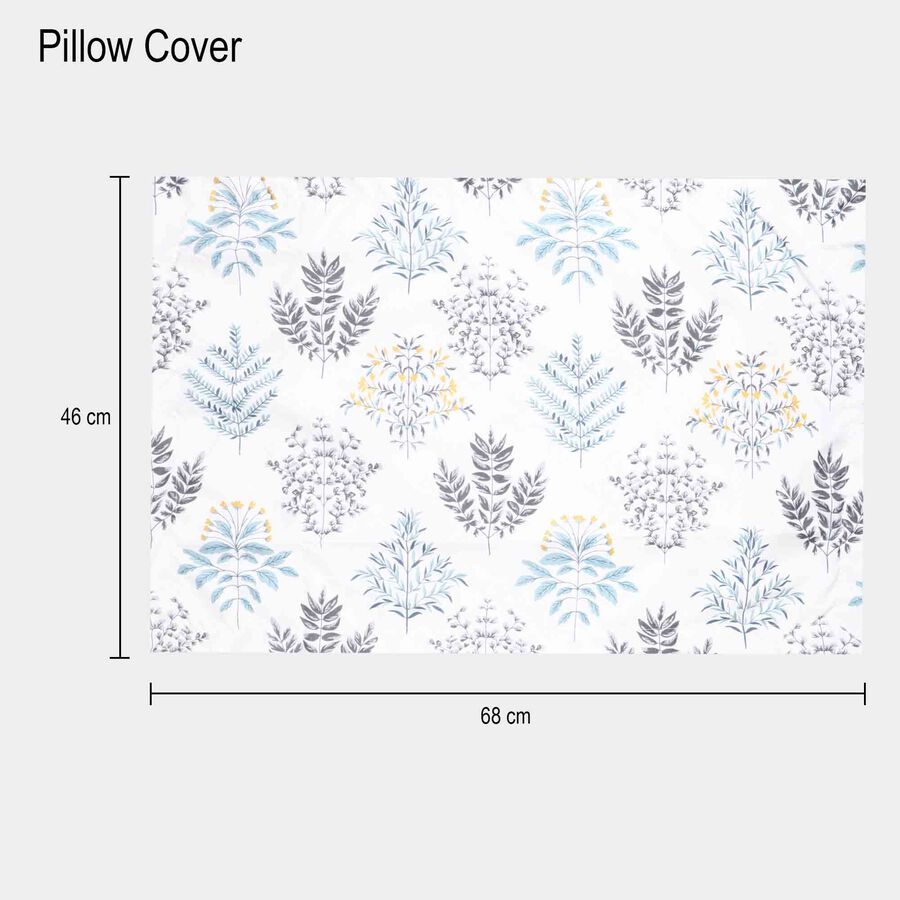 White Microfiber Double Bedsheet with Pillow Cover, , large
