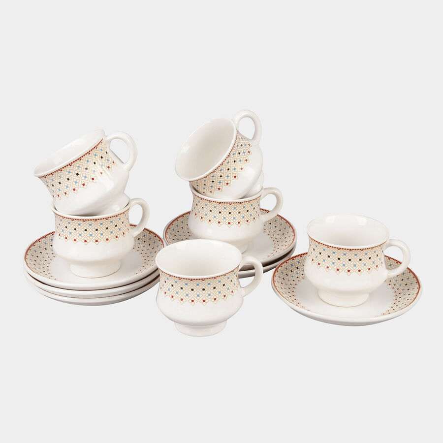 12 Pcs. Stoneware Cup & Saucer Set- 150 ml, , large image number null