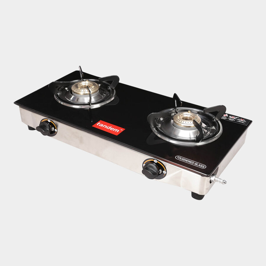 Glass Top With Stainless Steel Bottom Gas Stove , , large image number null