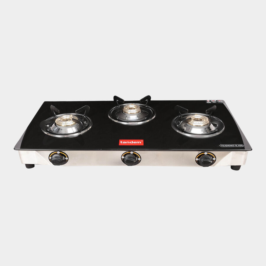 Glass Top With Stainless Steel Bottom Gas Stove , , large image number null