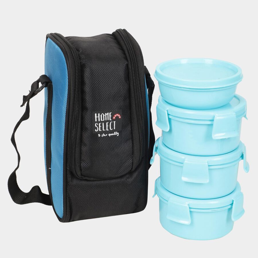 4 Container Plastic Lunch Box with Bag, , large image number null