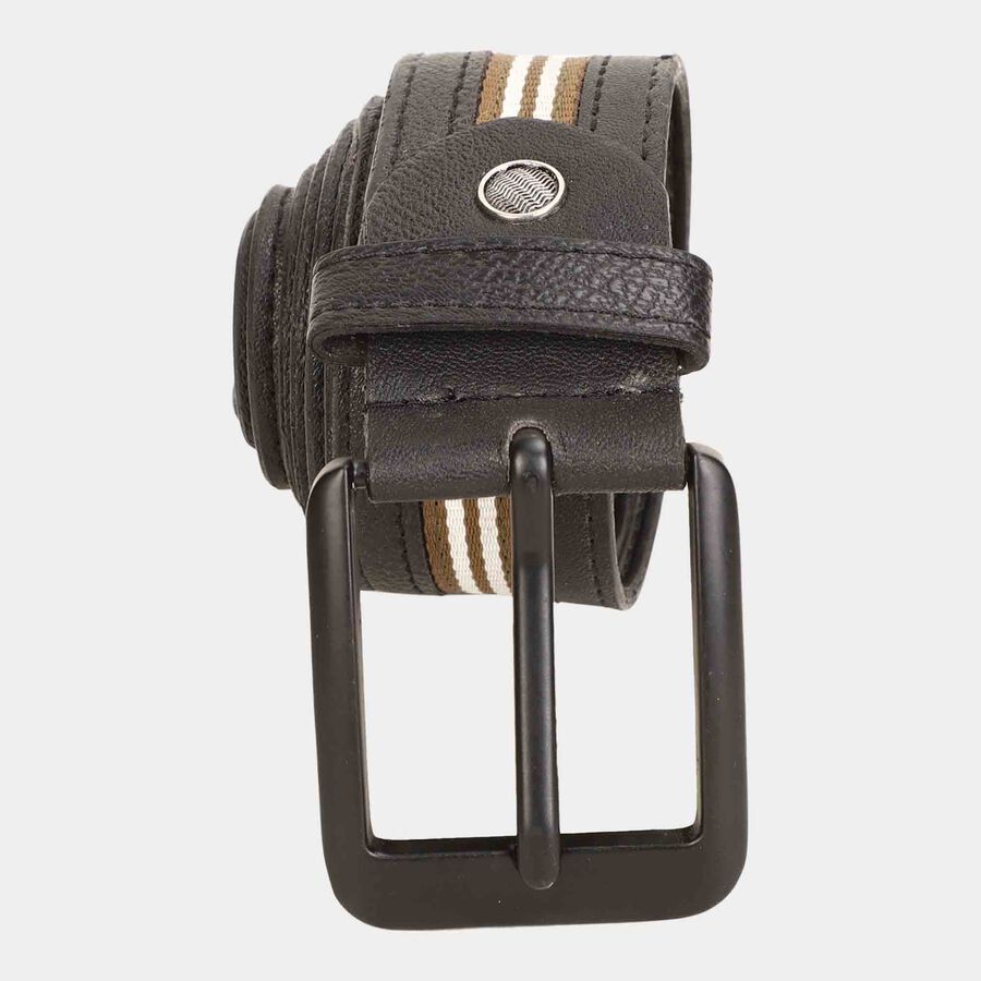 Men's Black Polyurethane Casual Belt, , large