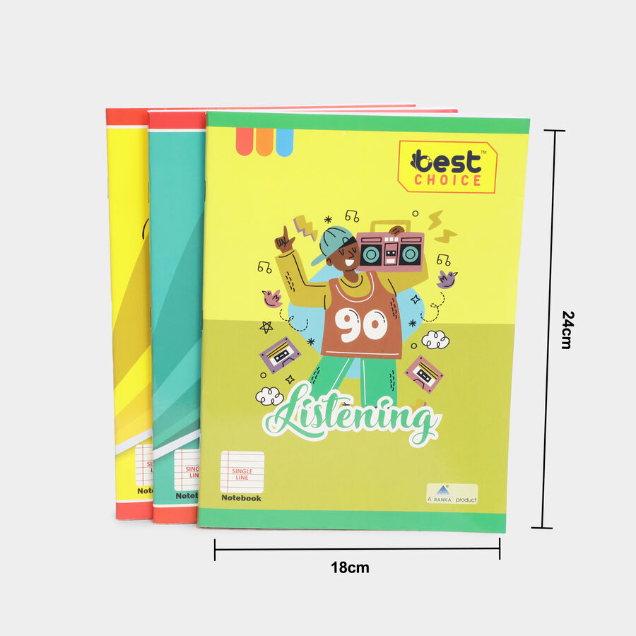 160 Pages RuledLong Book, Set of 3, , large image number null