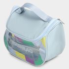 Women's Light Blue Polyurethane Makeup Bag, , small image number null