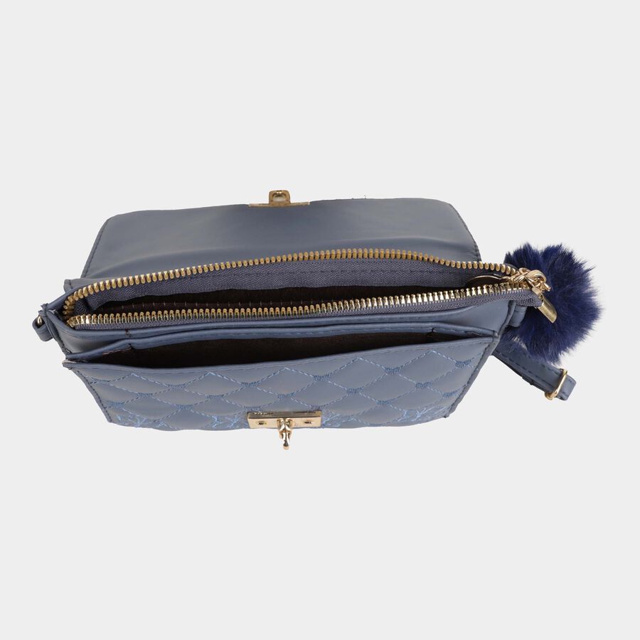 Women's Polyurethane Zipper Sling Bag, , large image number null