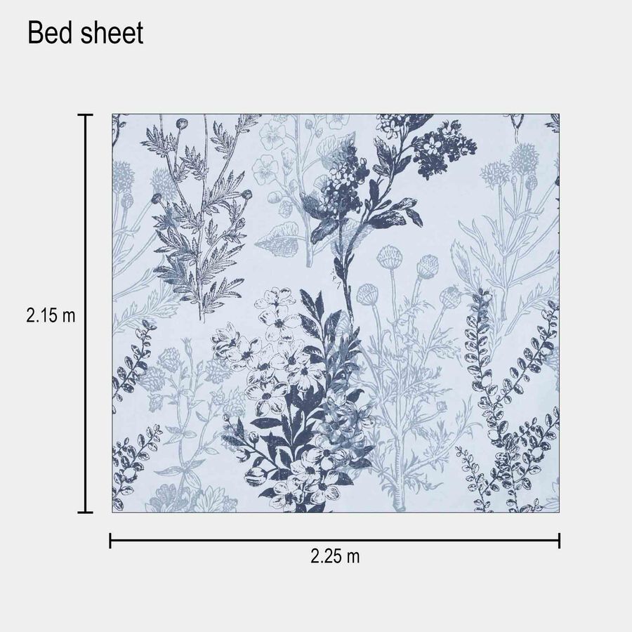 Light Grey Microfiber Double Bedsheet with Pillow Cover, , large