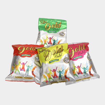 Holi Gulal Set of 4, Green|Yellow|Red|Pink