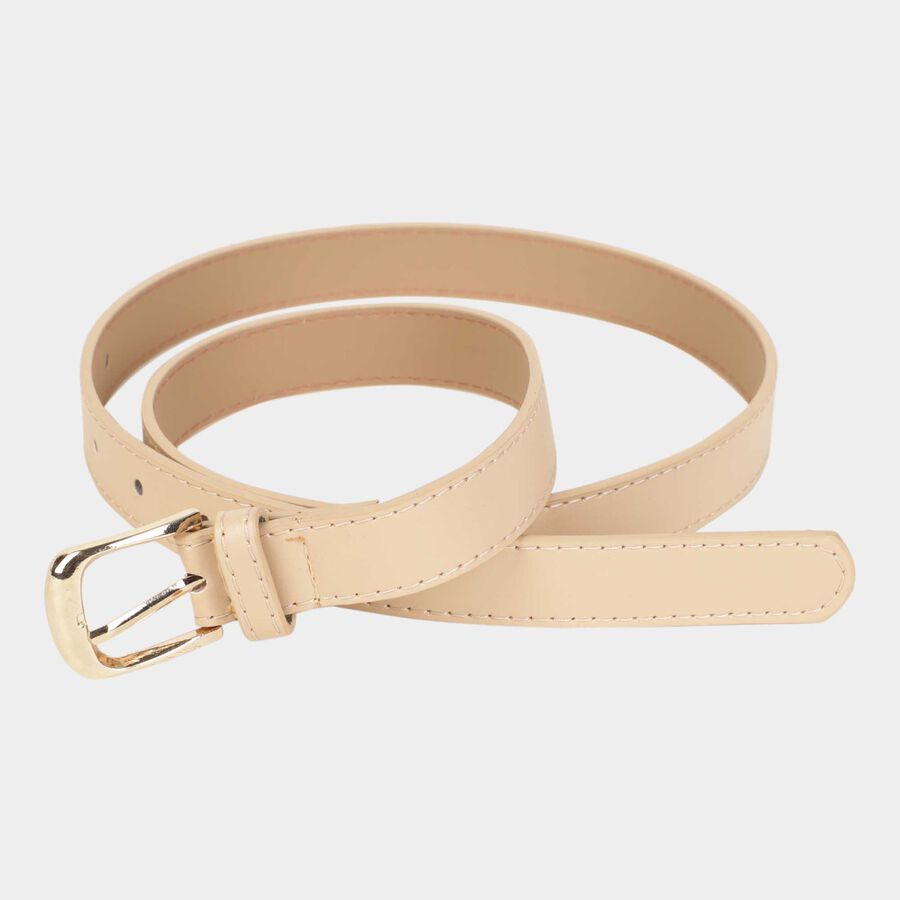 Women's Beige Polyurethane Belt, , large image number null