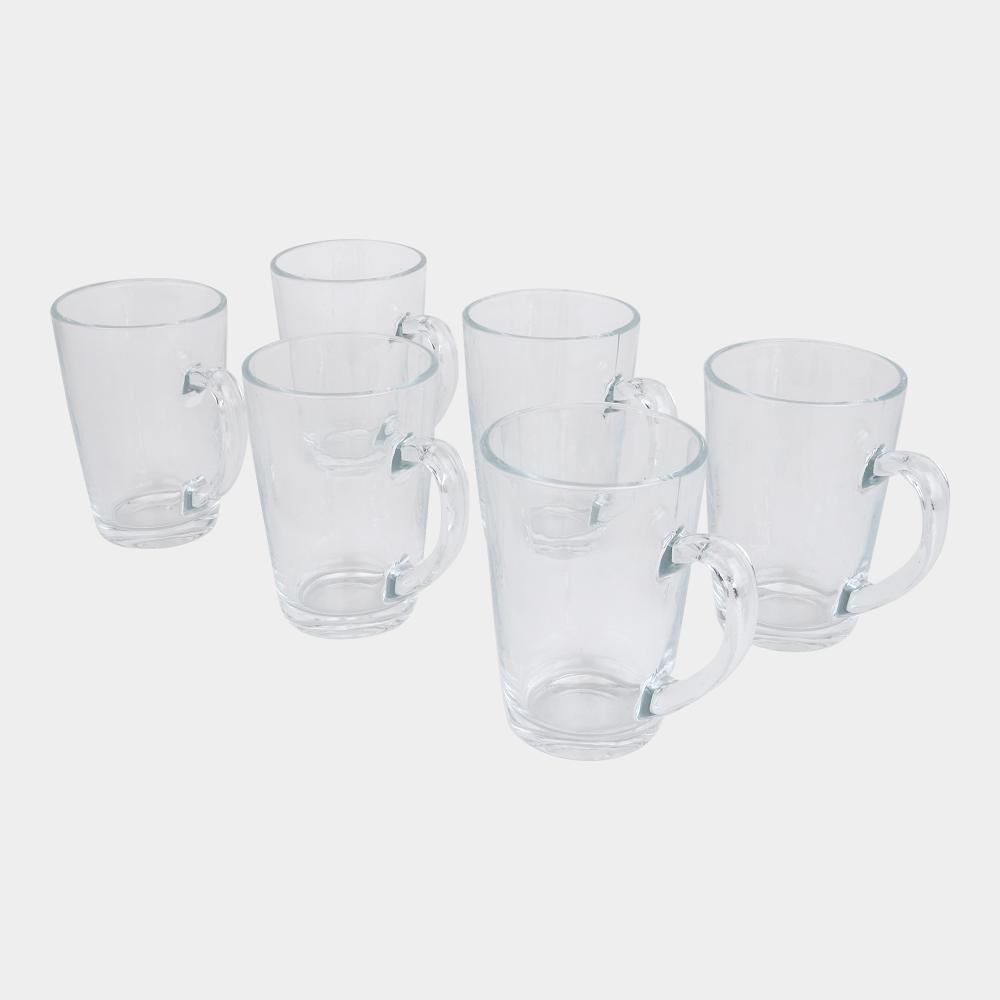 Home Finery                         220 ml Glass Mug Set of 6