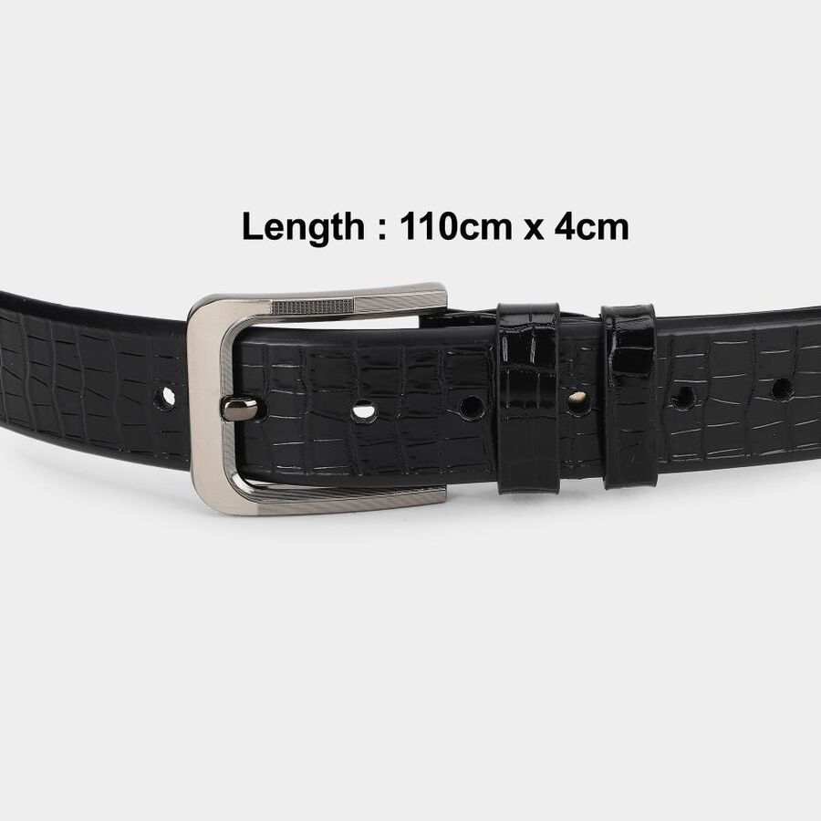 Men's Black PU Belt, , large