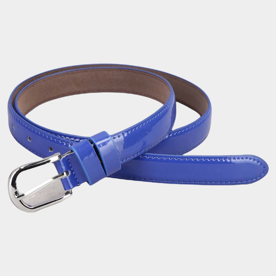 Women's Blue Polyurethane Belt, , large image number null