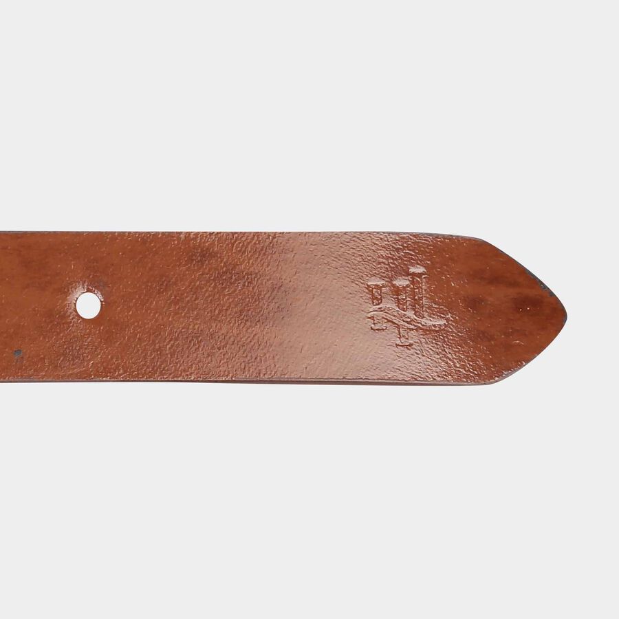 Men's Brown Leather Casual Belt, , large image number null