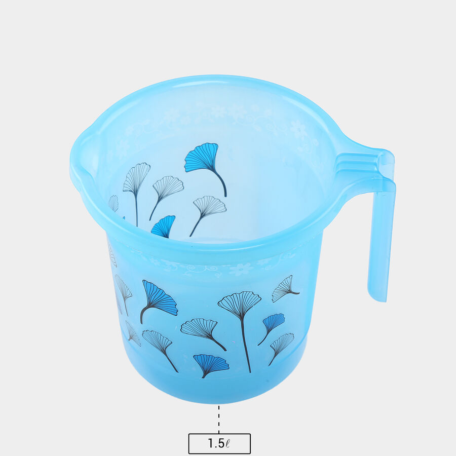 Plastic Printed Bath Mug, 1.5 L - Colour/Design May Vary, , large image number null