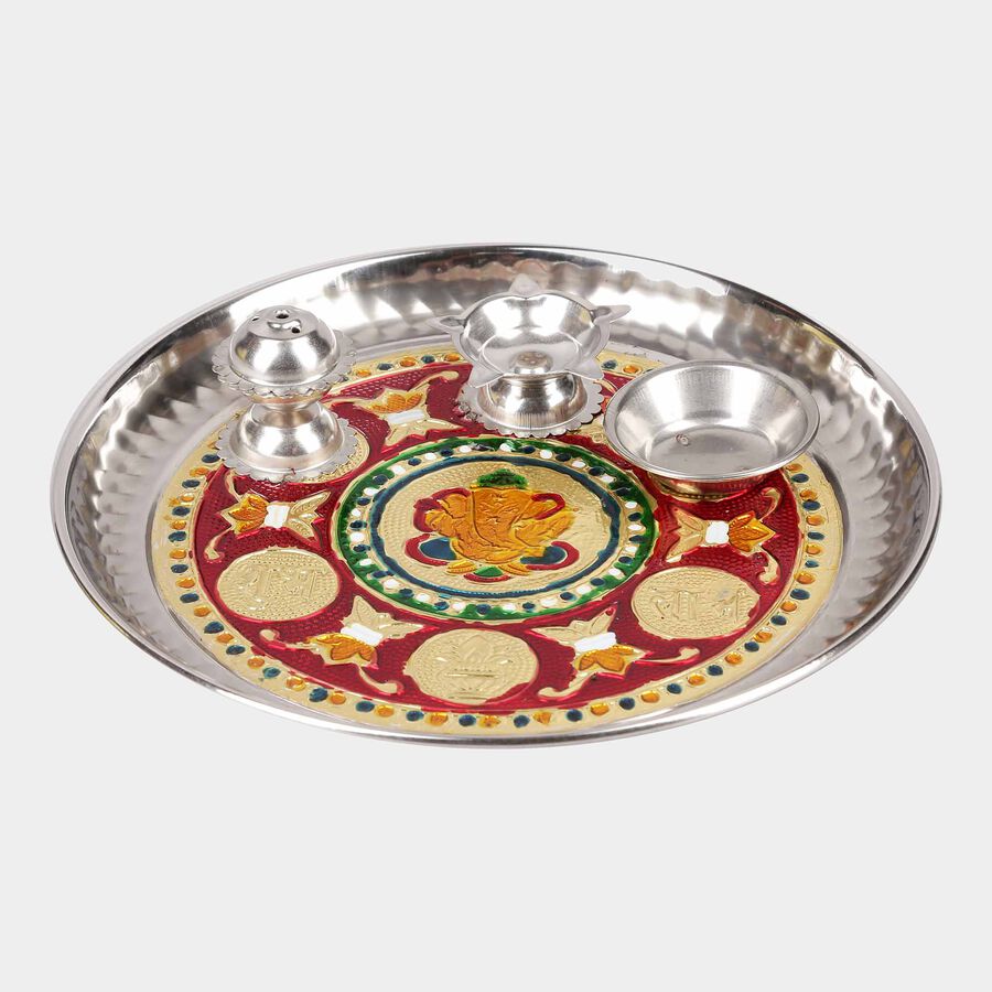 Stainless Steel Puja Plate, , large image number null