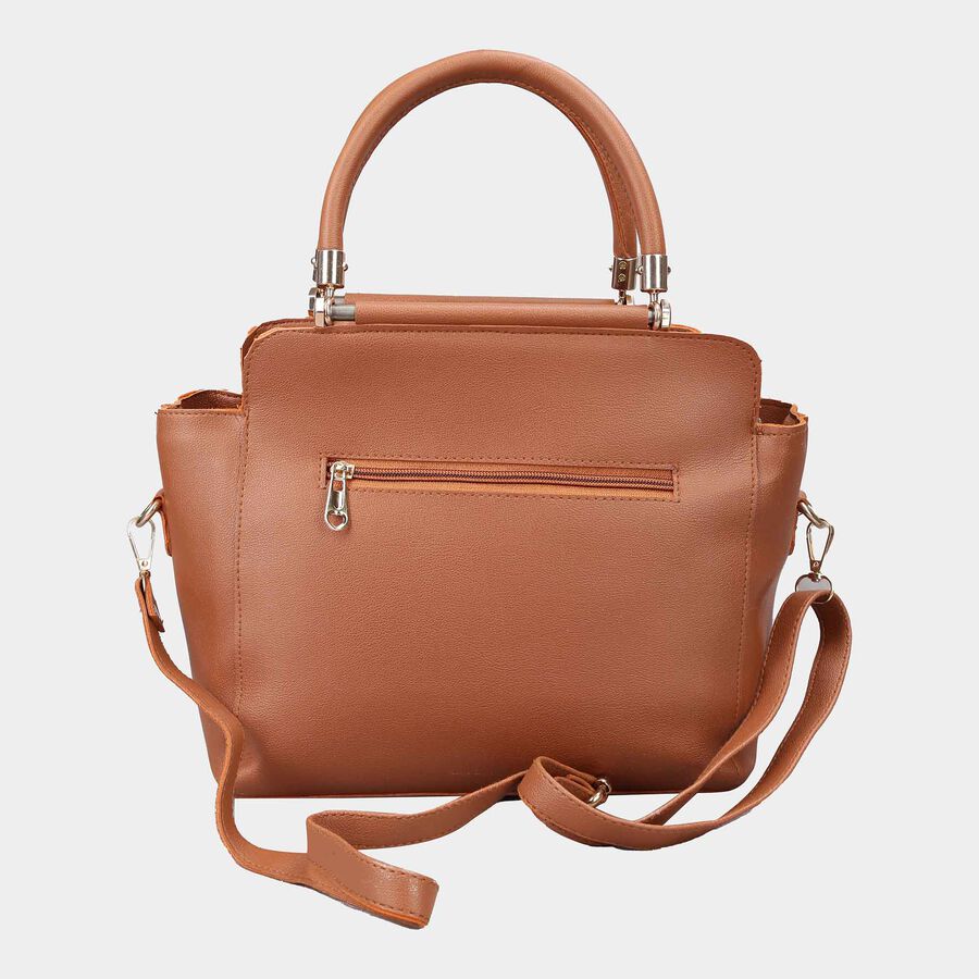 Women's Tan Polyurethane Tote Bag, , large image number null
