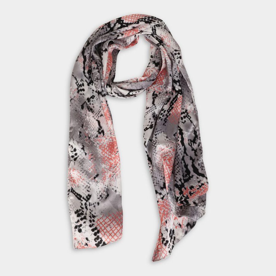 Women's Grey Cotton Scarf, , large image number null