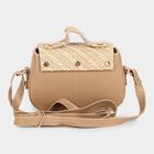 Women's Beige Polyurethane Sling Bag, , small image number null