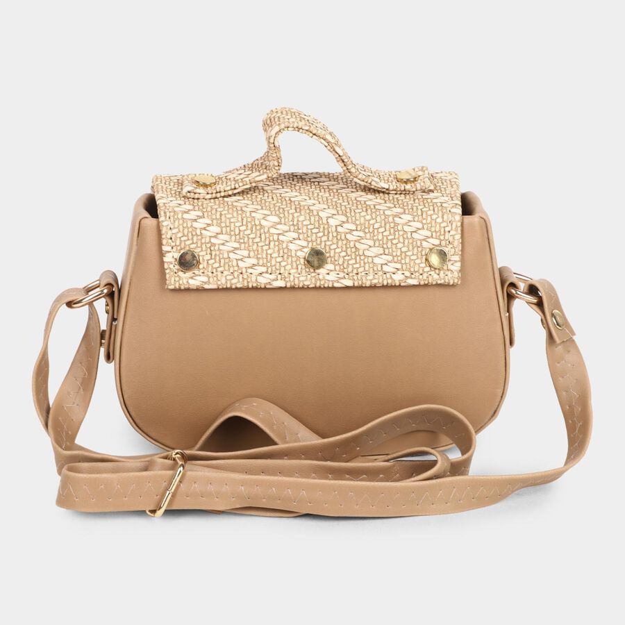 Women's Beige Polyurethane Sling Bag, , large image number null