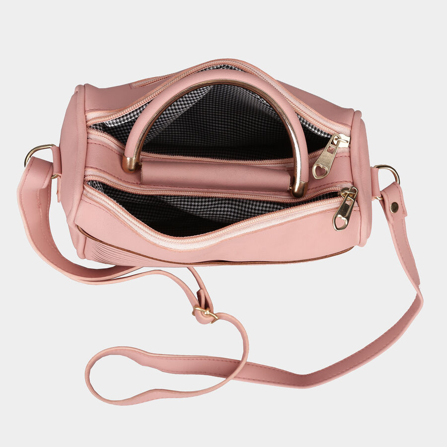 Women Plain Pink Sling Bag, , large image number null